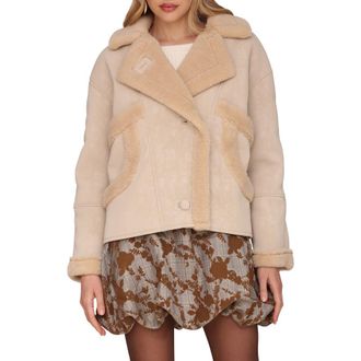 Avec Les Filles Oversize Faux Shearling Coat in Taupe at Nordstrom Rack, Size Xx-Large