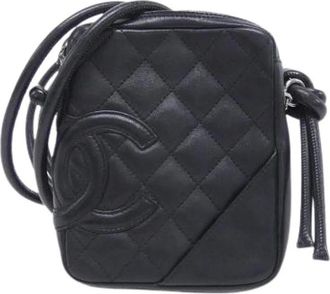Chanel Pre-owned Cambon Line Calf Shoulder Bag - Dames - Vintage Schoudertas - Zwart - ONE Size - Leer - Vintage