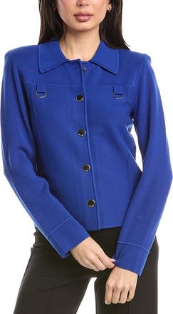 St. John Collared Boxy Knit Jacket