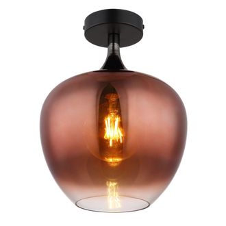 Globo Lighting Plaf&oacute;n - Maxy - Rojo - Vidrio - &Oslash; 24cm - E27 - 15548dg