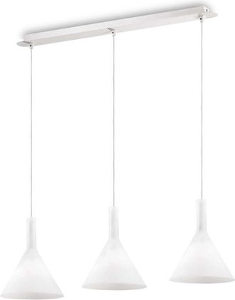 Ideal Lux Ideal Lux Cocktail - Lámpara colgante de techo de 3 luces blanca, E14