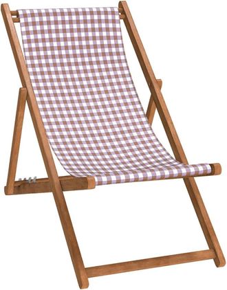 Vent de Bohème Silla plegable de haya con estampado vichy lila