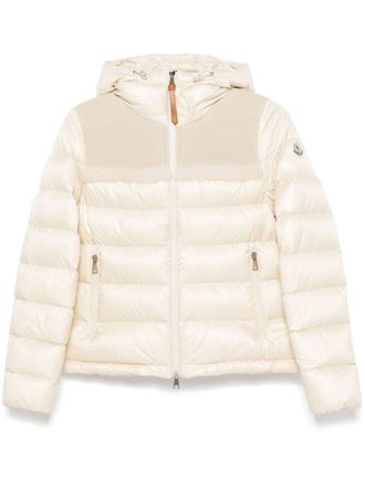 Moncler Beauvais jacket - women - Polyamide/Sheep Skin/Shearling/Polyamide/Sheepskin/Goose Down/Goose Feather - 0 - Neutrals