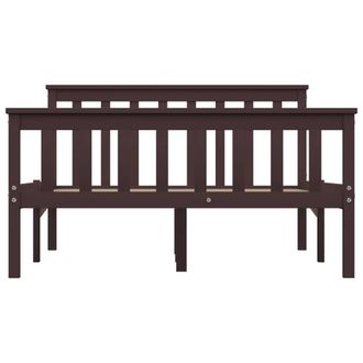 Berkfield Home Modern Bed Frame Dark Brown Solid Pinewood 120x200 cm | Size: Small Double