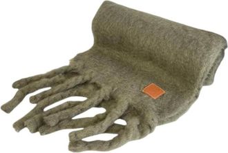 Loewe Pre-owned Scarves, male, Green, Size: ONE SIZE Pre-owned Anagram Mohair Wool Scarf
