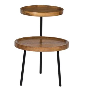 Moloo Mesa auxiliar diam.45 cm en madera de mango y metal negro