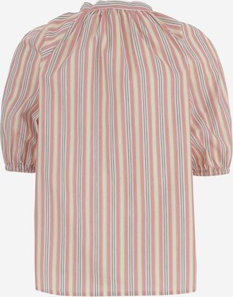 Babe & Tess Girls Stretch Cotton Striped Shirt Blouses And