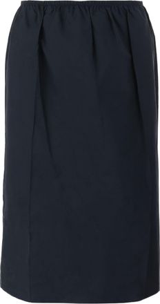 Carven Dark Navy Back-Slit Nylon Midi Skirt
