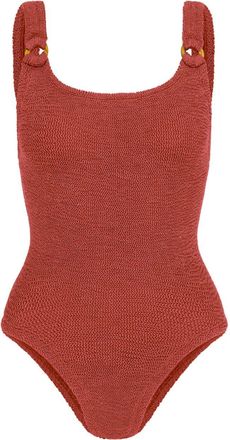 Hunza G Domino Metallic Swimsuit - Womens - Polyamide/Elastane