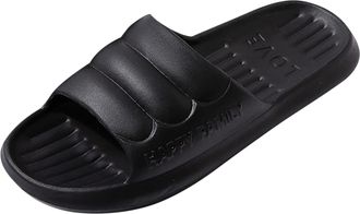 Generic 2026 Mens Slippers Men Fashionable All Season Indoor and Outdoor Flat Comfortable Soft Bottom Light (Black, 6)