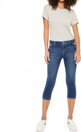 Kancan Crop Capri Jeans In Dark Wash
