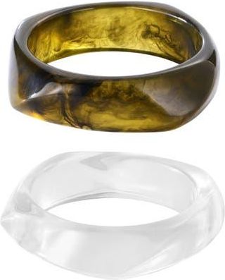 Adornia Set of 2 Acrylic Bangle Bracelets in Brown at Nordstrom Rack