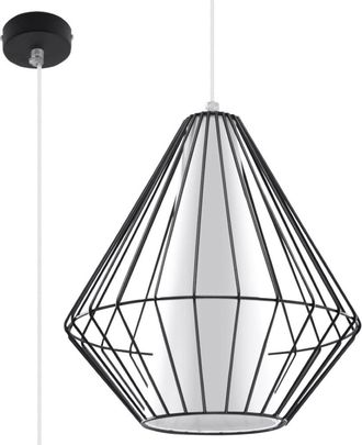 Sollux Lighting L&aacute;mpara de techo negro acero, pvc alt. 130 cm