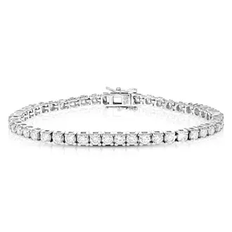 Vir Jewels 5 cttw Lab Grown Diamond Tennis Bracelet in Sterling Silver 8 Inch For Women