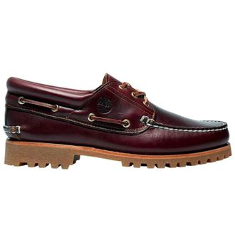 Timberland Authentic Boat Leather Mens Lace Up Shoes - Burgundy - Size:UK 11