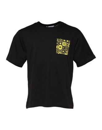 Dolce & Gabbana Mens Black Minimalist Cotton Crew Neck T-Shirt