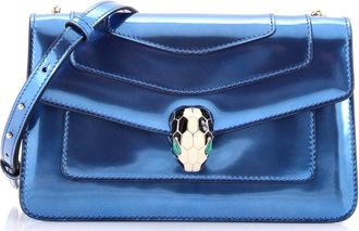 Bulgari Serpenti Forever Shoulder Bag Metallic Leather Small