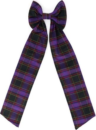 Red Valentino Hair Accessories, female, Purple, Size: ONE SIZE Tartan Bow Hairpin