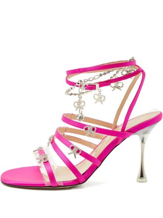 Mach & Mach Camille sandalen met kristallen strik - Roze