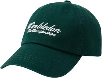 Ralph Lauren Dark Green Wimbledon Logo Textured Baseball Hat