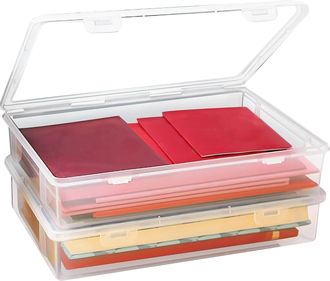 OEM Caja De Almacenamiento Documentos A4 - Transparente - 31 X 22 X 5 Cm - Lote De 2