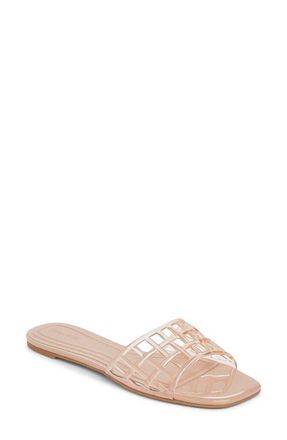 Open Edit Solis Jelly Slide Sandal in Tan Blush at Nordstrom, Size 8.5