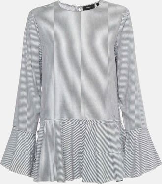 Theory Blue Stripe Cotton Lexanda Top