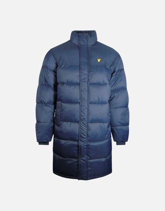 Lyle & Scott Mens Lyle & Scott Longline Wadded Navy Blue Puffer Jacket - Size: 38/Regular