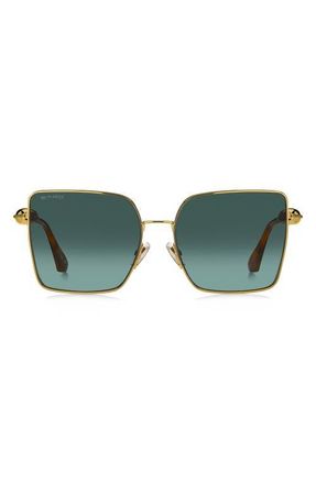 Etro 59mm Geometric Square Sunglasses in Yellow Antique Gold/Green at Nordstrom