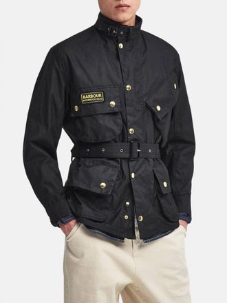 Barbour Giacca utility in cotone cerato impermeabile con collo alto e cintura