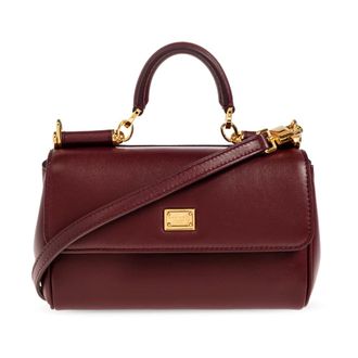 Dolce & Gabbana Tassen, Dames, Rood, ONE Size, Leer, My Sicily Handtas