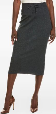 Brunello Cucinelli Gonna midi con coulisse - Grigio