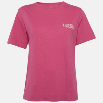 Ganni Ganni Pink Cotton Knit T-Shirt