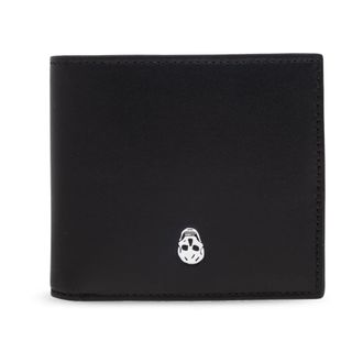 Alexander McQueen Alexander McQueen, Wallets & Cardholders, male, Black, Size: ONE SIZE Leather wallet with printed logo