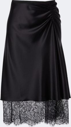 Sir. Ingrid lace-trimmed satin midi skirt