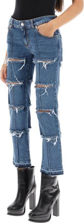 Alexander McQueen Alexander Mcqueen Womens Denim Pants - Blue Elastane - Size 26 (Waist)