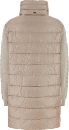 Herno Womens Tricot Down Jacket Beige Nylon