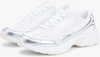 Tommy Hilfiger Womens Tommy Jeans Archive Runner Sneaker - Ecru/Silver - US 6.5 / EU 37