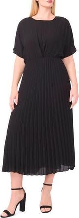 Halogen Pleated Dolman Sleeve Maxi Dress in Rich Black at Nordstrom Rack, Size 2 X
