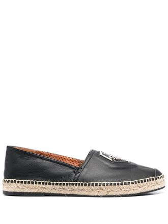 Philipp Plein Espadrilles con placca logo - Nero