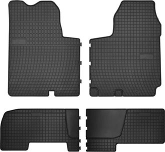 OEM Alfombrillas De Goma Para Coche: Furgoneta De Reparto Nissan Primastar De 2 Filas (2001-2014) - Negras, A Medida