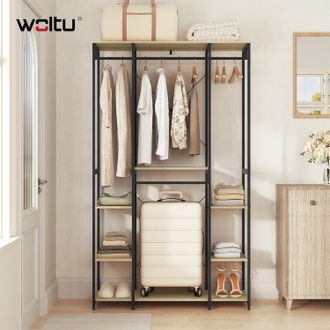 Woltu Stand Appendiabiti Con Scarpiera Guardaroba In Legno E Acciaio Da Ingresso - Woltu
