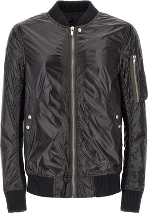 Rick Owens Black Solid Bomber Jacket