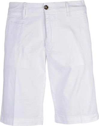 Officina 36 White Cotton Elastane Men Bermuda Shorts
