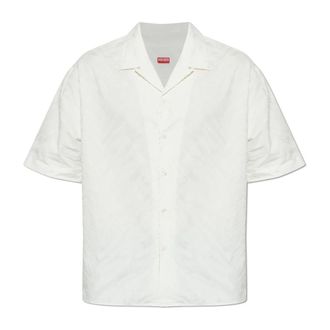 Kenzo Short Sleeve Shirts, male, Beige, Size: XL Short-Sleeved Shirt