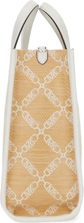 Michael Michael Kors Womens Large Tote Bag Beige Polyethylene Handbags Hand