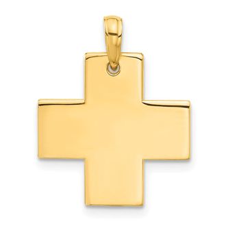 Diamond2Deal 14k Yellow Gold Polished Cross Pendant
