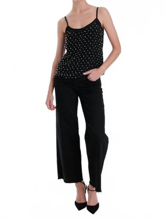 Karina Grimaldi Chloe Beaded Top In Black
