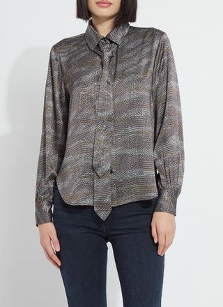 Lyss&eacute; Maxine Convertible Tie Satin Shirt