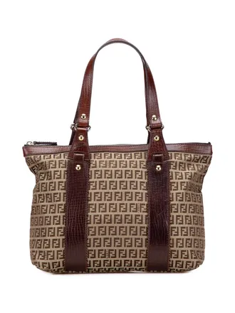 Fendi 2000-2010 Zucchino canvas shopper - Bruin